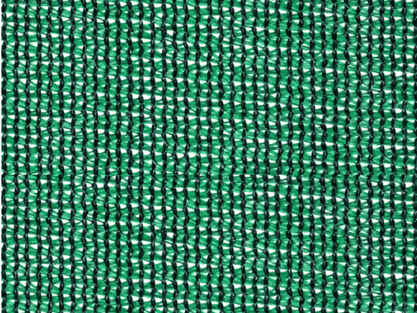 A piece of green heavy duty 290gsm knitted windbreak netting 55% wind reduction, 65% Shading